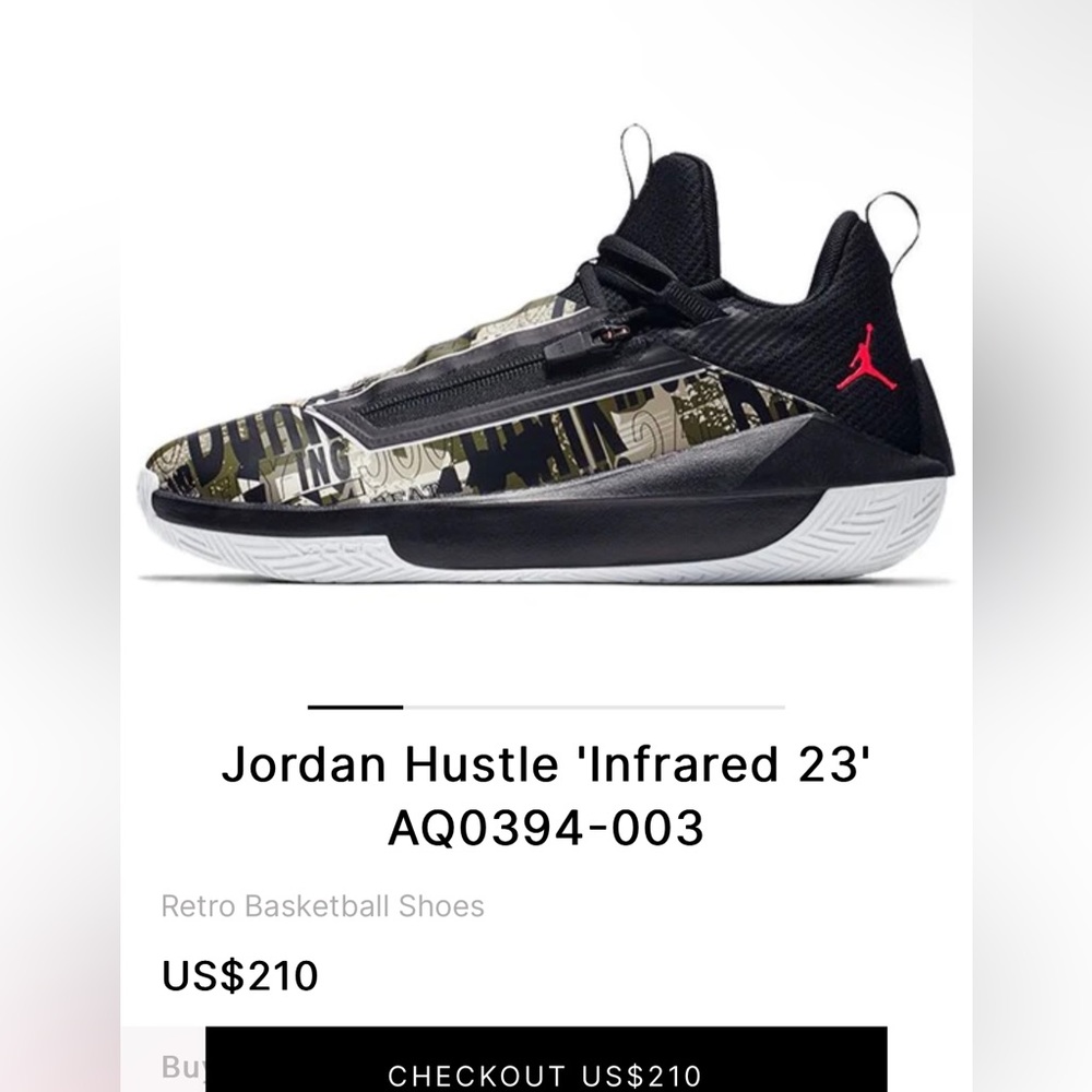 Jordan jumpman hustle Black infrared  23 olive canvas